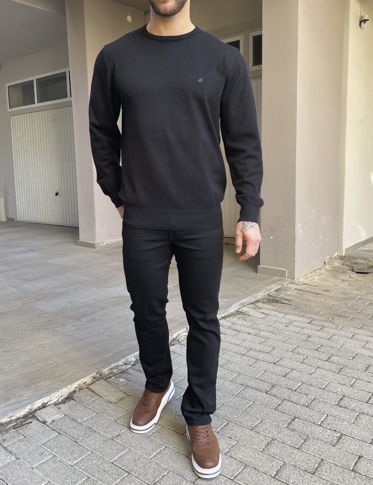 Us Grand Polo ανδρική μαύρη πλεκτή μπλούζα USTR200D φωτογραφία